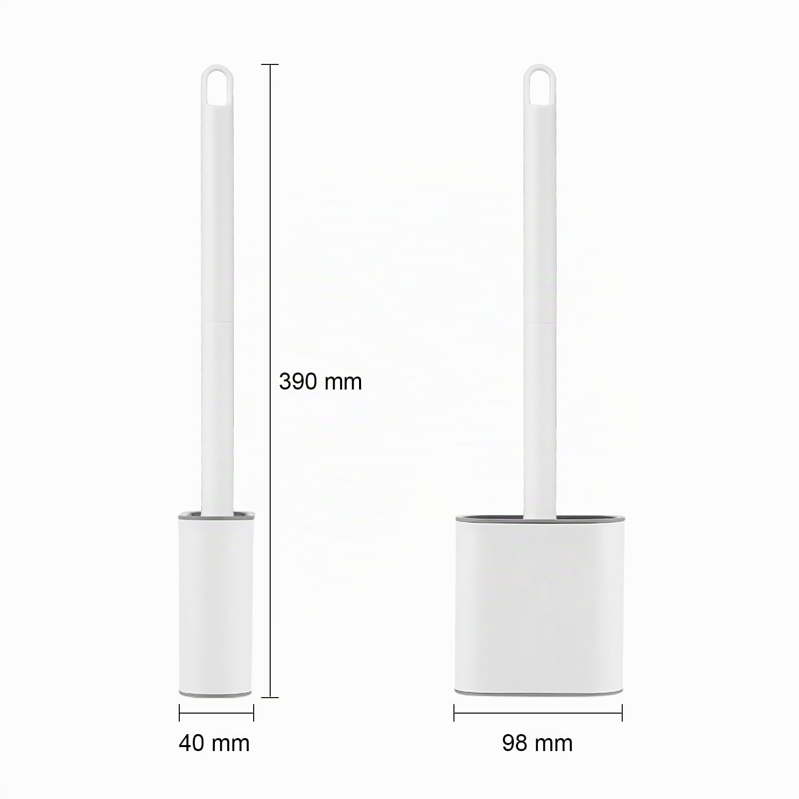 GRIFEMA G952, Abattant WC Forme O, Cuvette Toilette avec Frein de Chute, Lunette WC avec Fermeture & Ibergrif Brosse WC Silicone Plate- Brosse Toilette et Supports, Anti-goutte, Antibactérienne