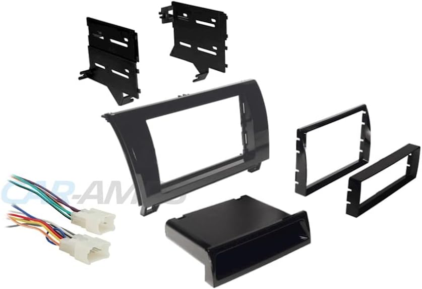 Car Radio Dash Install Kit with Pocket & Harness 2007-2012 Toyota Tundra Sequoia