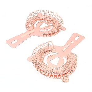 DollaTek 2pcs 9cm / 3.5inch Witdoorn Cocktail zeef roestvrij staal bar zeef professionele zeef met veer – Rose Gold