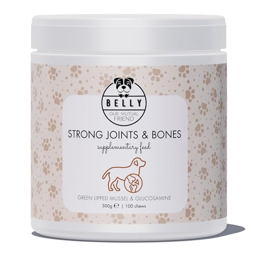 Belly Joint Care Chews Integratore Articolazioni Cane - Integratori per Cani Masticabili con Glucosamina, Boswellia e MSM - 100 Pastiglie per Ossa e Articolazioni Cani - Integratori Cane Gusto Pollo