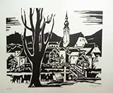  handsignierter Original-Holzschnitten (Dorf) von Rupert Klodner - aus dem Mappenwerk \
