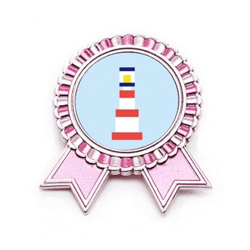 Broche rose art déco médaille gagnant prix badge métal tour de voile