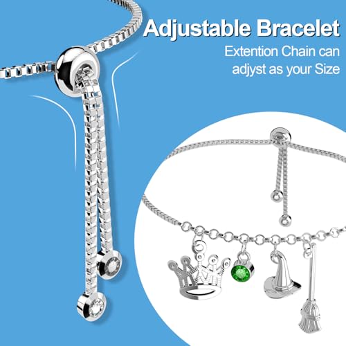 AICase Wicked Merch Witch Inspired Musical Gifts Broadway Musical Fans Charm Bracelet Elphaba and Glinda Gift Broadway Musical Merchandise2