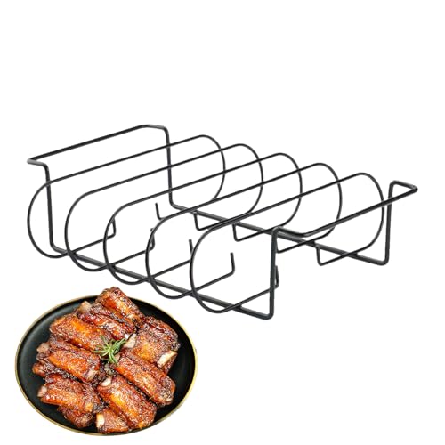 Lnhgh Soporte para Costillas de Parrilla - Rejillas de Parrilla de Acero al Carbono - Soporte para Filetes Apto para Lavavajillas, Accesorio para Barbacoa para, Reposar y Uso en Exterior