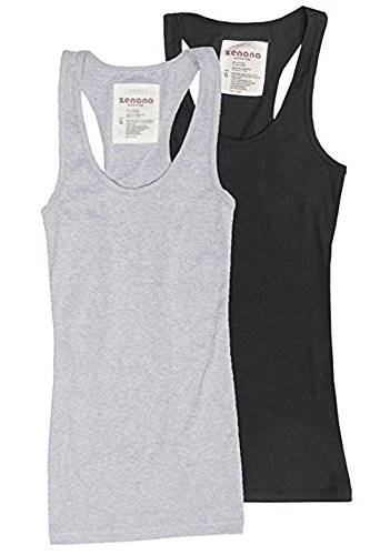 Zenana Outfitters Trendyfriday Womens Must Have Essential Basic Ribbed Tank Tops, Small Black, H Gray