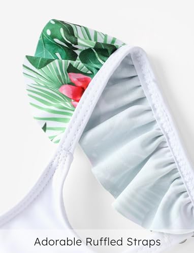 PATPAT Girl's Bathing Suits 2 Piece Swimsuit Ruffled Tankini Swimsuit with Skirt Girls Swim Dress 2-14 Years3