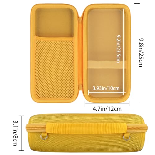 Image of co2CREA Hard Travel Case for Bose SoundLink Flex 2 /1 Speaker, Yellow | Carabiner Attachment, Comfortable Hand Strap, Detachable Shoulder Strap, Accessory Organization, Secure Protective Storage