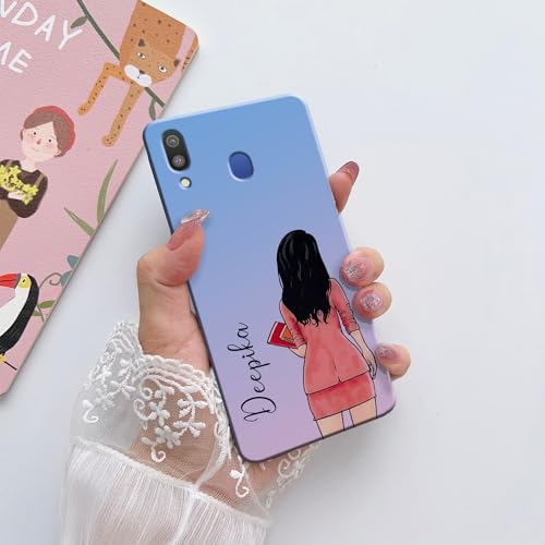 Image of COLORflow Back Cover Compatible with Samsung Galaxy M20 | Professional Girl Color Customized Back Cover Compatible with Samsung Galaxy M20