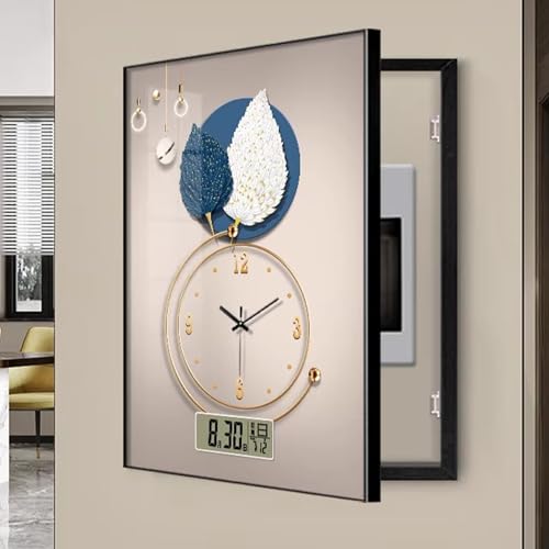 Horloge et disjoncteur cachés par un panneau décoratif dissimulé sans perçage 50x70
