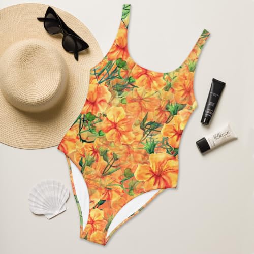 One-Piece Swimsuit with “Hibiscus Dreams” – Tropical Elegance & Inner Bloom | Flattering Fit – Limited Edition