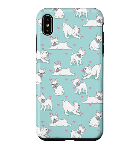 Womens Girls Kawaii Cartoon White Frenchie Lover Pattern �X�}�z�P�[�X iPhone XS Max �p