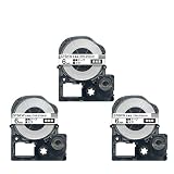 キングジム用 テプラ PRO 互換 テープカートリッジ ST6KW 6mm 強粘着 3個セット 透明テープ 黒文字