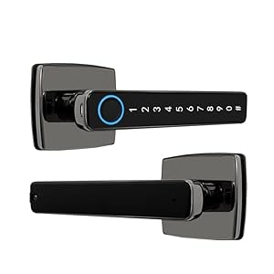 Smart Door Lock Handle, Fingerprint Keyless Security Entry Door Lock with APP Control and Password,Electronic Deadbolt,Smart Phone Access