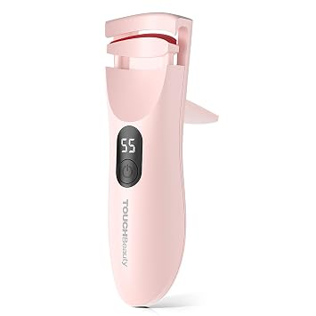 TOUCHBeauty Rechargeable Heated Eyelash Curler with LED Display, Featuring 3-Level Adjustable Temperature for a Natural, Long-Lasting Curl Up to 24 Hours AG-2316-Pink