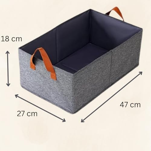 Kit 2 Caixa Organizadora de Armazenamento Dobravel 26 litros Tecido em PVC Lavável - Resistente e Co
