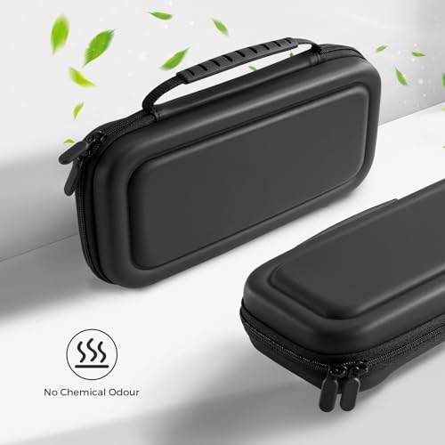 cobak large capacity carrying case for nintendo switch 2 2025 - 3 in 1 accessories bundle with 2 screen protectors thumb grip caps 24 game cartridges hard shell portable travel pouch black