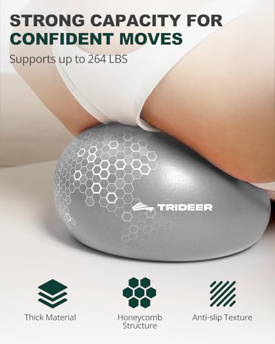 Image of Trideer 9-Inch Pilates Ball, Small Exercise Ball for Yoga, Core Training, Physical Therapy, Balance, Stability and Stretching Pilates Equipment with Inflation Straw (Silver)