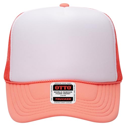 Image of OTTO Polyester Foam Front 5 Panel High Crown Mesh Back Trucker Hats in 97, Bulk, Wholesale