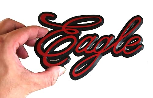 Image of Pair Set Eagle Emblems 3D Badge Truck Decal Replacement for International 9400 Eagle Logo 3525293C1 (Red)