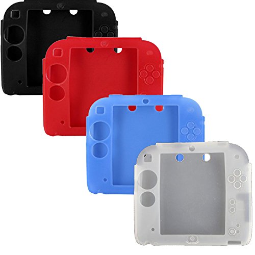 Protective Soft Silicone Rubber Gel Skin Case Cover for Nintendo 2DS (Black,Blue,Red,White)