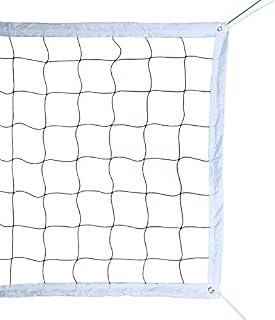 Volleyball Net with Aircraft Steel Cable -Volleyball Replacement Net for Outdoor or Indoor Sports Backyard Schoolyard Pool Beach (32 FT x 3 FT) Portable Outdoor Volleyball Net,Poles Not Included
