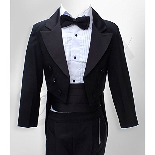 Image of Beau Kid Baby and Boys 5 Piece Christening Communion Tuxedo Tail Suits