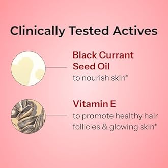 HUM Red Carpet Skin & Hair Vitamins for Women with Omega 3 Fatty Acids, Vitamin E, and Black Currant Seed Oil, Supplement for Skin Health & Healthy Hair Follicles Support, 60 Count