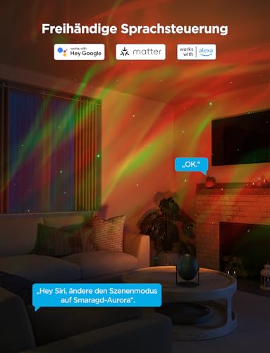 Govee Projektor LED gwiaździstego nieba, lampa RGBW Aurora z 52 scenami, timer, 18 białych szumów, kompatybilna z Alexa Matter, projektor gwiazd Smart Galaxy, do pokoju dziecięcego, sypialni