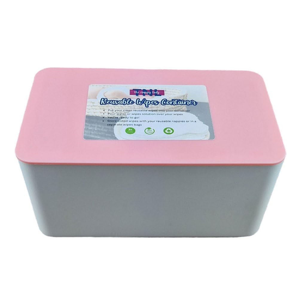 Stylish Reusable Wipes Container (Pink), The Nappy Lady, Eco-Living, Tissue Box