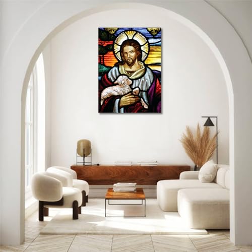 Image of Tamatina Religious Art Canvas Paintings | Lord Savior Jesus | Christian Art | Paintings for Home decor|Size - 24X18 Inches.j458