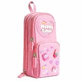 Estojo Escolar Infantil Feminino Rosa – Estojo Box para Lápis e Canetas, Bolsinha de Lápis Pequena, Estojo Escolar para Meninas, Estojos Infantis com Zíper Duplo