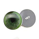 Jade Green Jaguar Sew On Button Glass Doll Eyes for Stuffed Animal Plushie Pair for Art Dolls, Sculptures, Props, Masks, Fursuits, Jewelry Making, Taxidermy, and More (30mm)