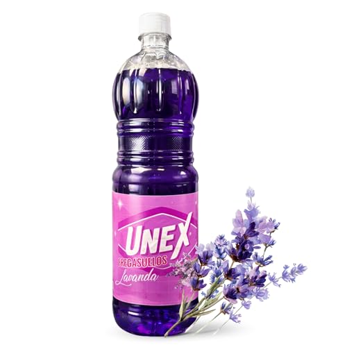 Friegasuelos aroma Lavanda, Limpiador de suelos olor Lavanda, Con perfume intenso y duradero, Combate malos olores, ideal para conseguir un suelo reluciente y no dejar huellas,1 botella de 1.50 Litros