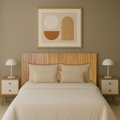 Cabeceira Casal Mdf Ripado Cor Nature 140x60cm Rustica