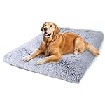 Vonabem Large Dog Bed Crate Pad 36 inch, Washable Pet Crate Beds Large Medium Small Sized Dogs, Deluxe Plush Anti-Slip Dog Mats for Sleeping, Soft Kennel Pad 35 * 23 inch Grey