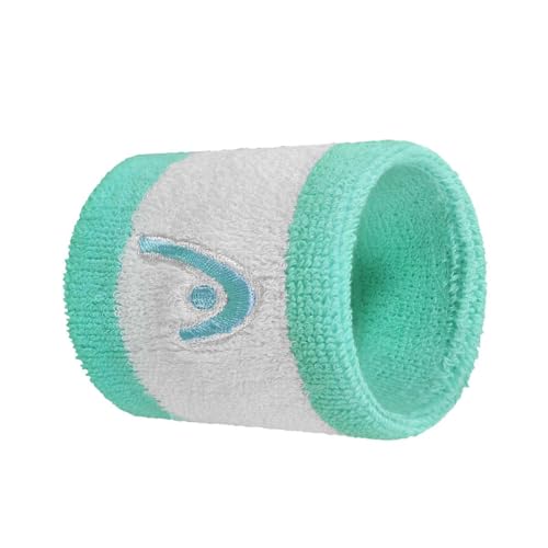 Image of HEAD Striper Wristband | Color: Sea Green /White | Size: 2.5 inch | Material: Cotton | for Men & Women | Moisture-Wicking Properties | Dry and Comfortable | Secure and Snug fit