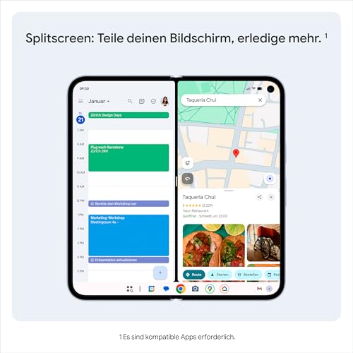 Google Pixel 10 Pro Fold – Android-Smartphone ohne SIM-Lock mit Gemini – Innovatives Dreifach-Rückkamerasystem – Über 24 Stunden Akkulaufzeit – Video per Sprachbefehl – Moonstone, 512GB