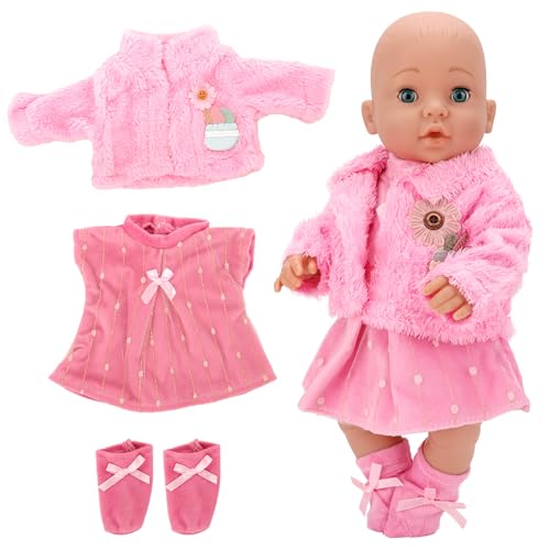 Miunana Kleidung Kleider Outfits für Baby Puppen, Puppenkleidung 35-43cm