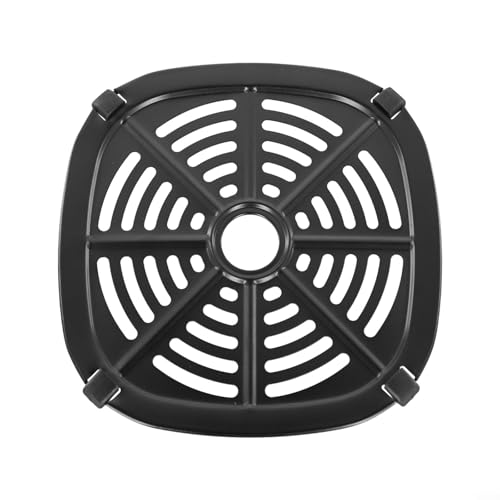 Sartén de parrilla con parachoques de goma, placa crujiente para cocinar uniformemente y flujo de aire mejorado en freidoras compactas (20,8 x 20,8 cm)