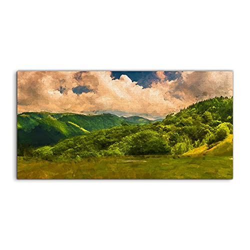 Tableau acrylique montagnes forest 100x50 cm pour salon et chambre