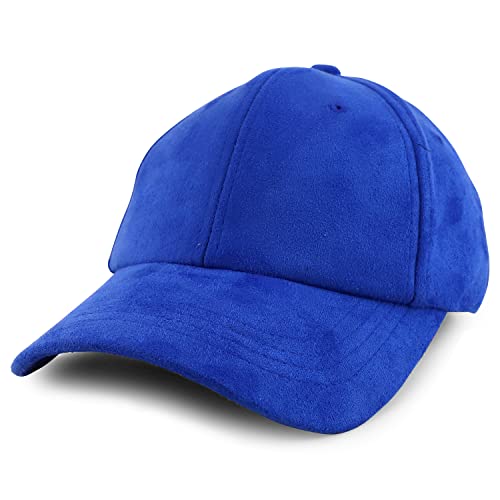 Image of Trendy Apparel Shop Plain Faux Suede Leather Adjustable Structured Baseball Cap