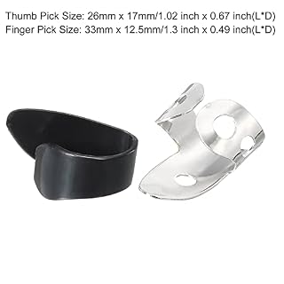 sourcing map Réglable Pouce Médiators Plastique 2Pcs Argent Inox Acier Doigt Médiators 4Pcs pour Guitare - Les Beatles, Paul McCartney, John Lennon, RIngo Starr, George Harrison sourcing map Réglable Pouce Médiators Plastique 2Pcs Argent Inox Acier Doigt Médiators 4Pcs pour Guitare – Image 2