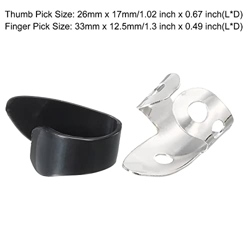 sourcing map Réglable Pouce Médiators Plastique 2Pcs Argent Inox Acier Doigt Médiators 4Pcs pour Guitare - Les Beatles, Paul McCartney, John Lennon, RIngo Starr, George Harrison sourcing map Réglable Pouce Médiators Plastique 2Pcs Argent Inox Acier Doigt Médiators 4Pcs pour Guitare – Image 3
