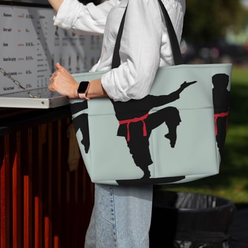 Sac de voyage polyvalent noir imprimé karaté grand format 45 cm - 3