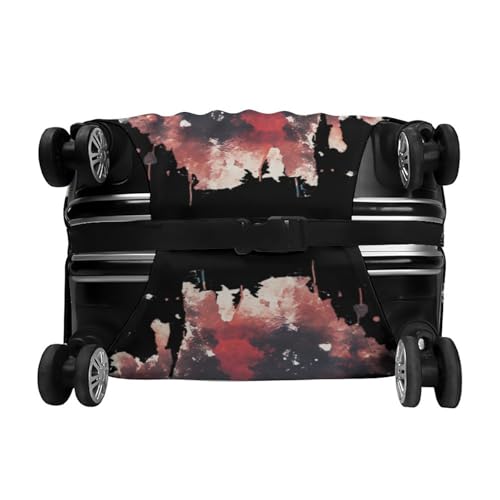 Watercolor Wolf Howling Sunset Forests Deers Luggage Covers Washable Travel Suitcase Cover Elastic Baggage Protector 6