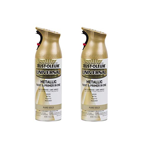 Image of Rust-Oleum 245221-2PK Universal All Surface Metallic Spray Paint, 11 oz, Pure Gold, 2 Pack