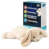 Cloud b Beruhigendes Nachtlicht Sternenprojektor | Sanfte Helligkeit | 3 Farben | 3 Sternbilder | Abschaltautomatik | Hase