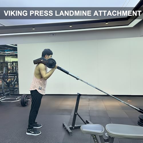 Image of Viking Press Landmine Handle for 2-Inch Barbell, Hack Squat T-Bar Row Attachment Strength Training Accessories, Shoulder Press Landmine Attachment Equipment