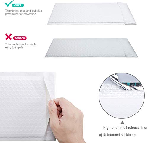 Dyforce 50 stuks witte gewatteerde enveloppen A5 formaat (6 x 9 inch/15* 23 cm) - verzendkosten zakken voor verpakking… - Afbeelding 5