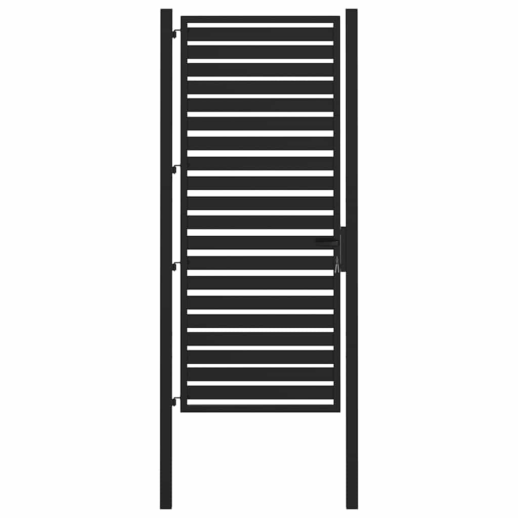 Vidaxl Black Garden Gate 100X200 Cm Aluminium Patio Fence Gate Lockable Design Garden Entrance